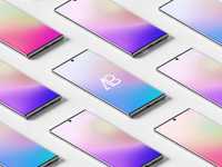 Isometric Samsung Galaxy Note 10 Pro Mockup by Anthony Boyd Graphics