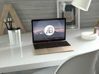Realistic Gold 12-Inch Macbook Mockup by Anthony Boyd Graphics